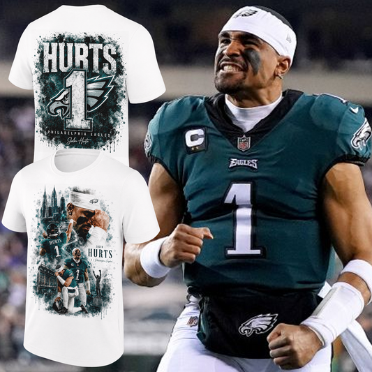 New QB1 Jalen Hurts Philadelphia Eagles T-Shirt
