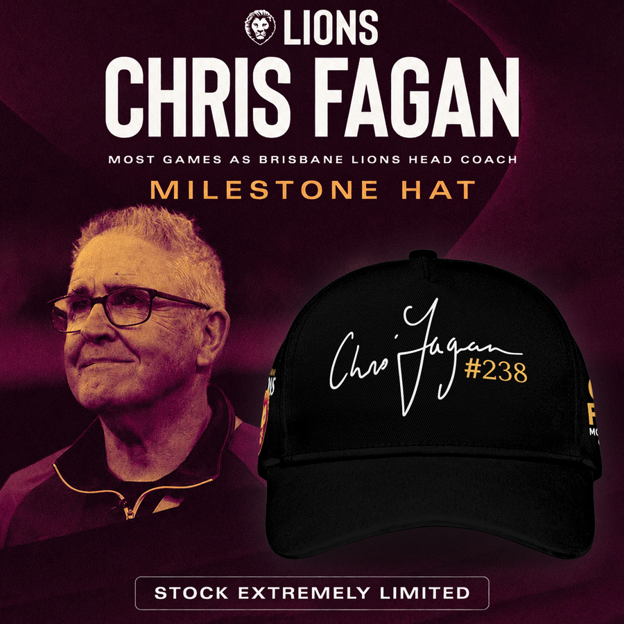Brisbane Lions- Chris Fagan Milestone Hat - Black