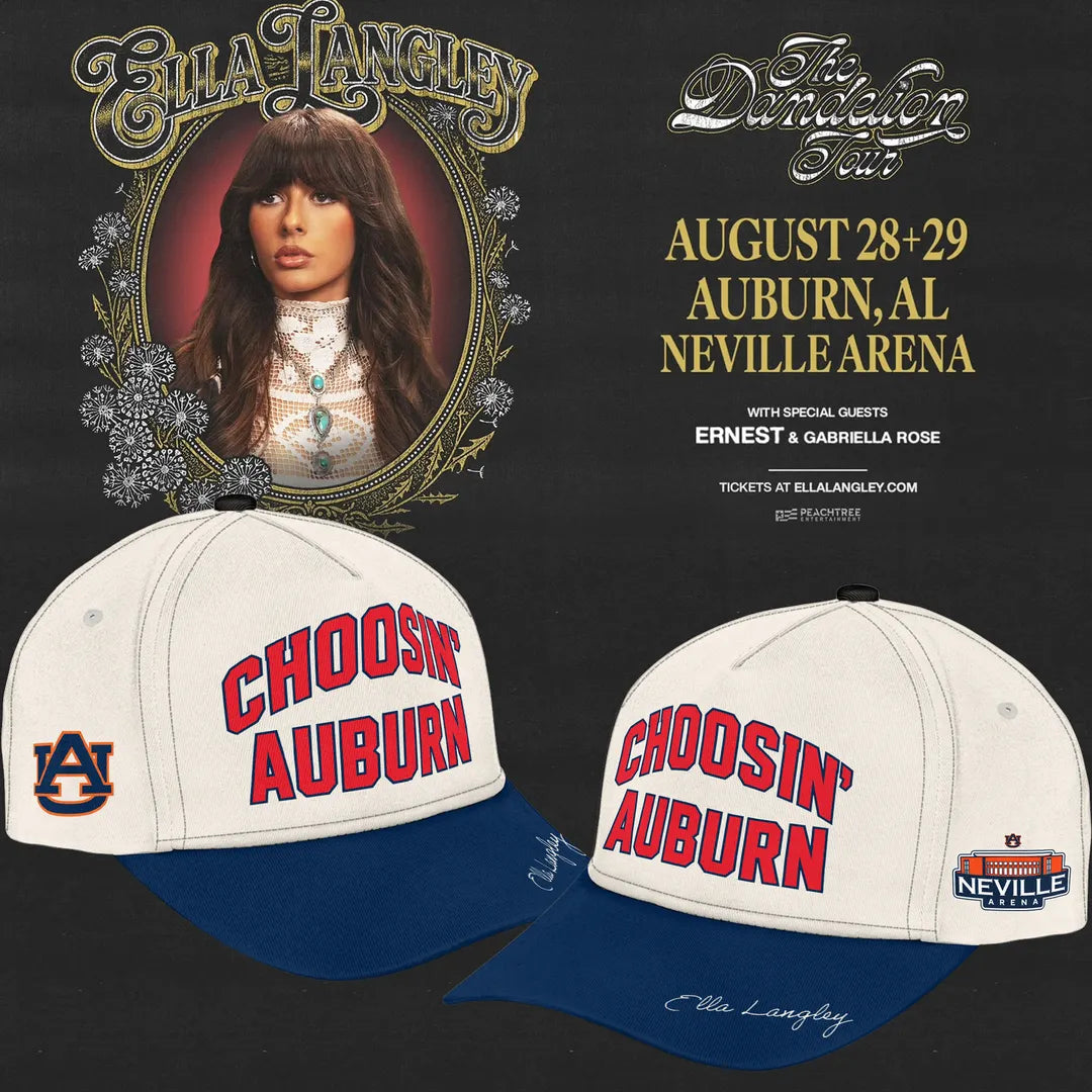 Auburn Tigers x Ella Langley – The Dandelion Tour 2026 Neville Arena Combo T-Shirt