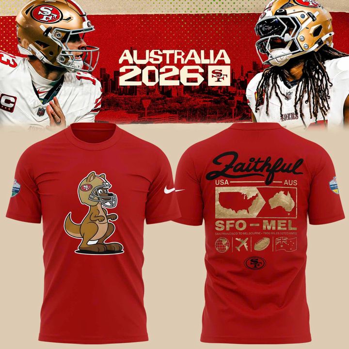 Unisex Nike Red San Francisco 49ers 2026 Melbourne Game Limited T-Shir