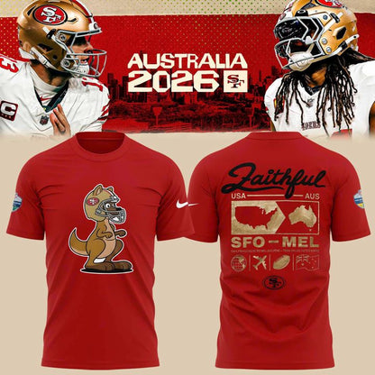 Unisex Nike Red San Francisco 49ers 2026 Melbourne Game Limited T-Shir