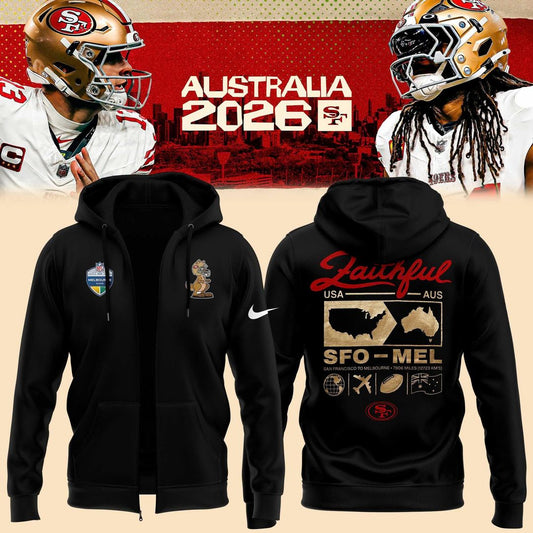 San Francisco 49ers 2026 Melbourne Game Limited Zip Hoodie