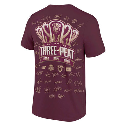 Limited Edition Brisbane Lions 2026 AFL Three - Peat Premiers T-shirt