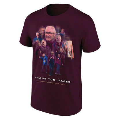 Brisbane Lions "THANK YOU FAGES" Coach Chris Fagan Signed Print T-Shirt