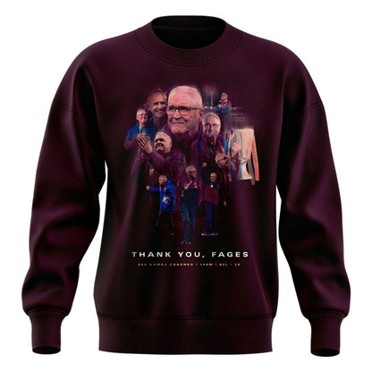 Brisbane Lions "THANK YOU FAGES" Coach Chris Fagan Signed Print Sweatshirt