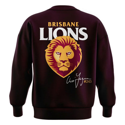 Brisbane Lions "THANK YOU FAGES" Coach Chris Fagan Signed Print Sweatshirt