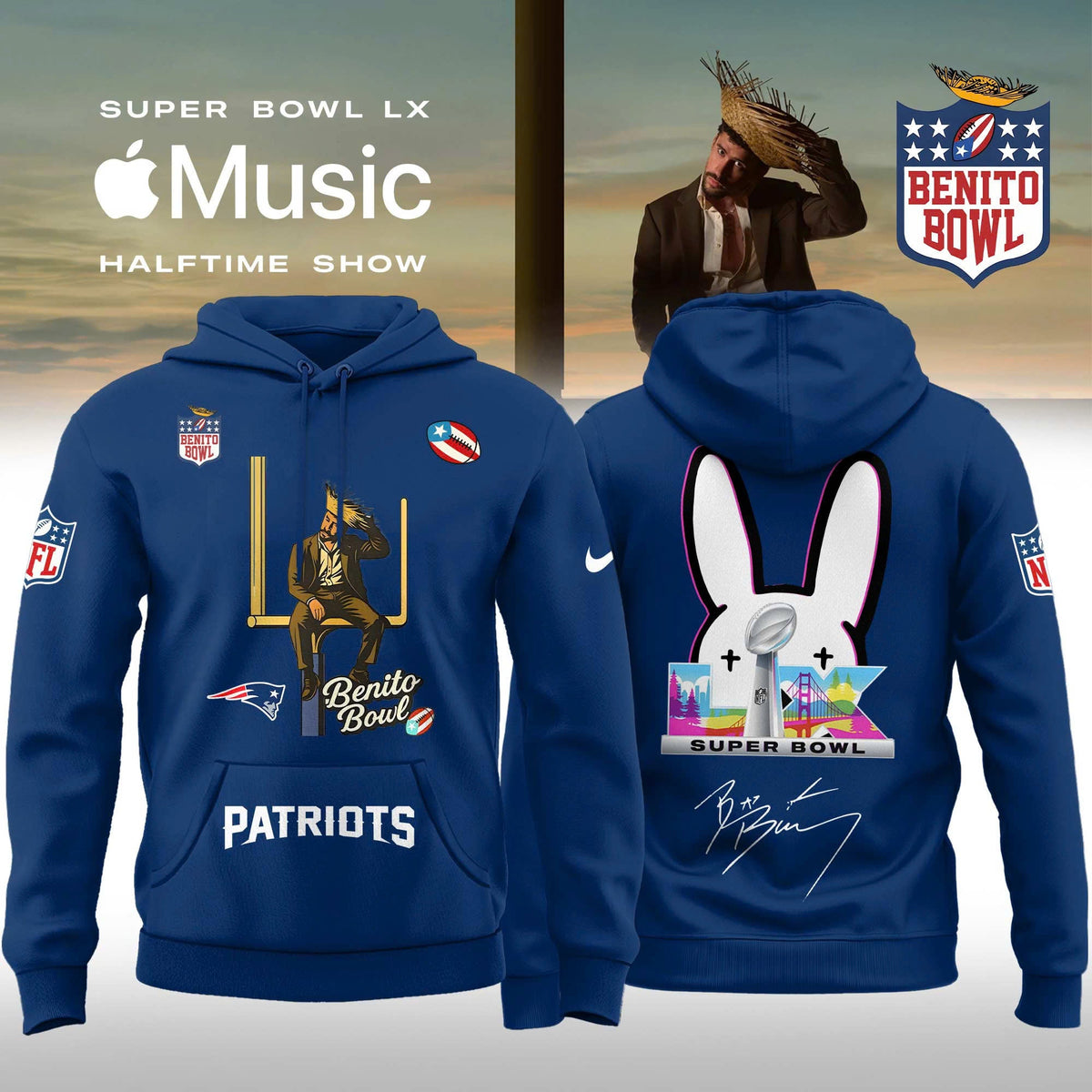 New England Patriots x Bad Bunny Super Bowl LX The Halftime Show Special Edition Hoodie