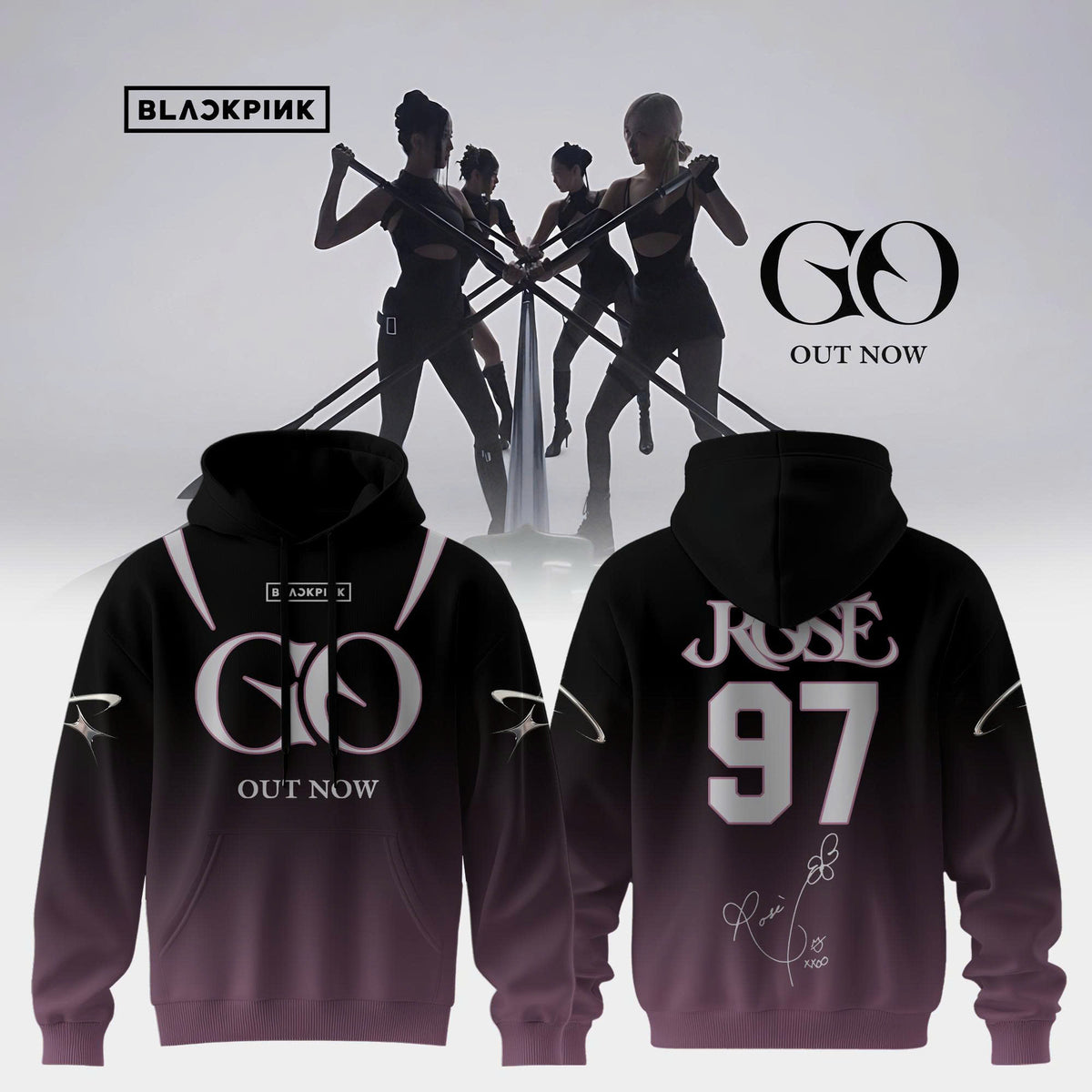 BLACKPINK ‘GO’ OUT NOW – Hoodie ( Rose )
